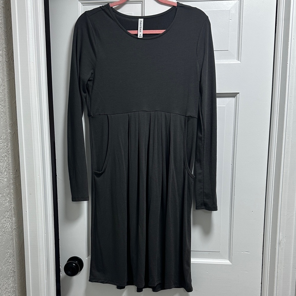Casual Grey Long Sleeve Dress